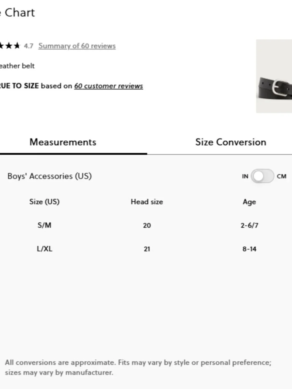 J. Crew Kids' leather belt